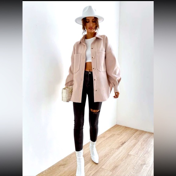 Drop Shoulder Pocketed Jacket - US S - Picture 1 of 6